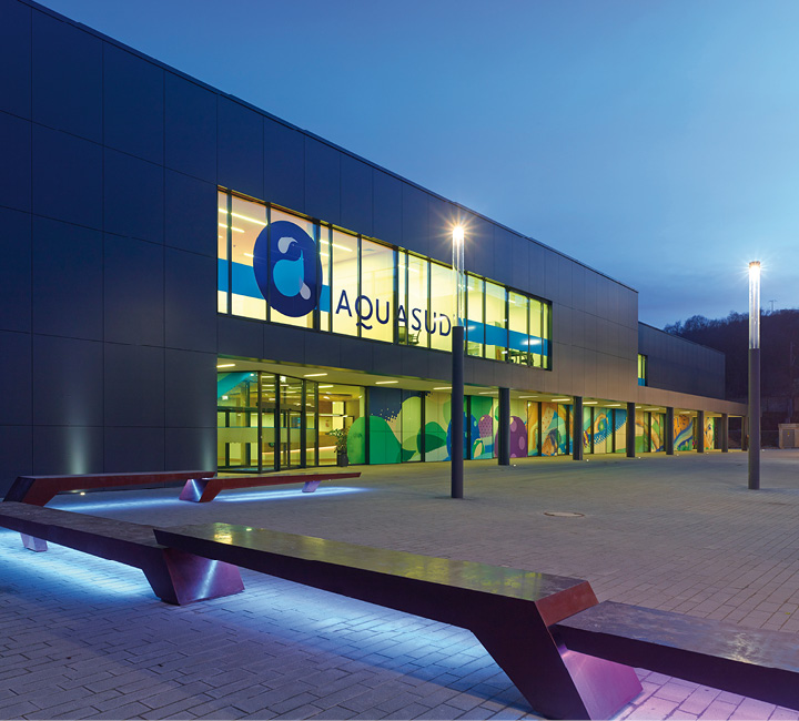 3 PISCINE AQUASUD A DIFFERDANGE Maître d’ouvrage : Tralux S.A., Bettembourg Architecte : M3 Architectes S.A., Luxembourg