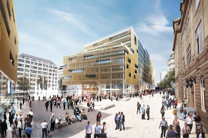 6 Complexe immobilier Royal-Hamilius à Luxembourg (simulation N. Foster / Tetra Kayser)