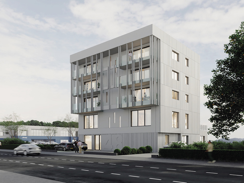 4 Immeuble mixte, crèche et logements. Visualisation 3D. 4 Immeuble mixte, crèche et logements. Visualisation 3D.